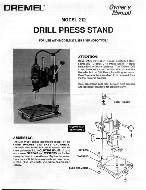 Dremel Drill Press Assembly Instructions
