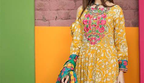 Dress Designs For Ladies Pakistani Khaadi J17259ABEIGE Lawn 2 Piece Collection Unstitched