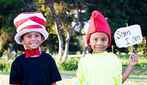 Book Character Dress Up Day - Easy DIY Dr. Seuss Cat In The Hat and Sam