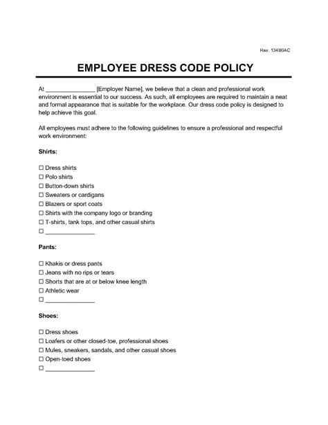 4+ Dress Code Policy Templates PDF Free & Premium Templates