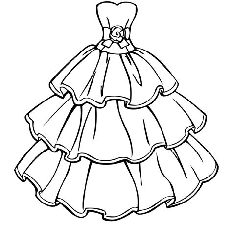 dress coloring page printable