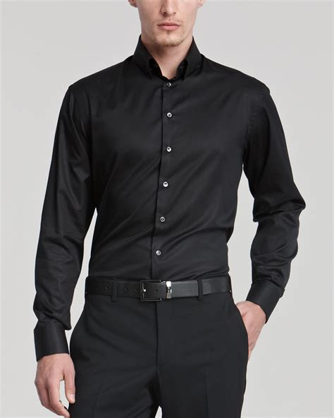 dress shirts for men black