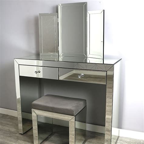 Dressing Table With Stool And Vanity Mirror