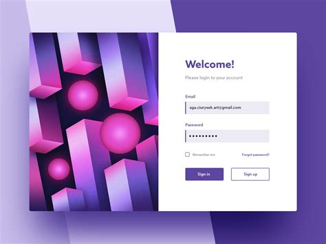 dribble login and signup page design