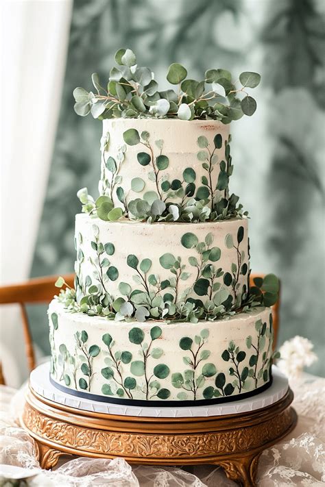 Dried Eucalyptus Wedding Cake
