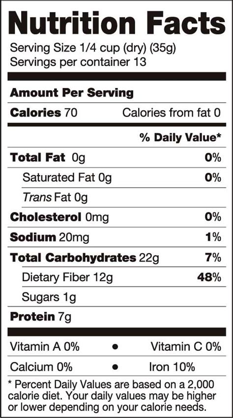 Dried Large Lima Beans Nutrition