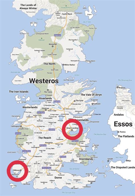 Driftmark On Westeros Map