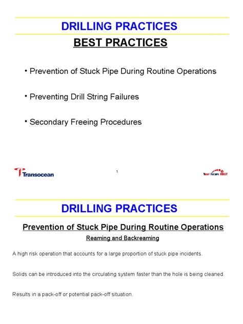 Drilling Best Practices