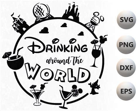 Disney drinking around the world SVG PNG Vinyl Cut File Etsy