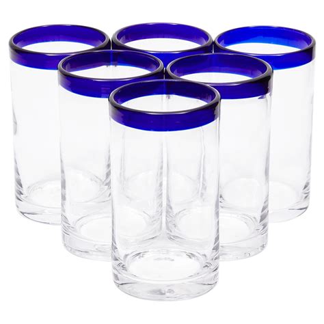Drinking Glasses Blue Rim