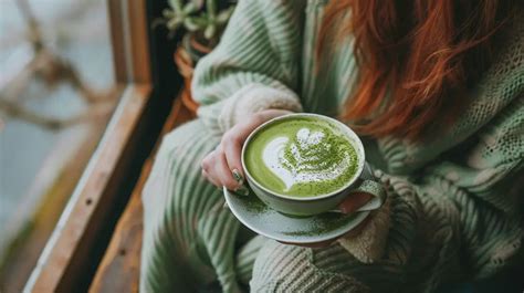 drinking matcha