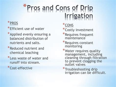 Drip System Pros And Cons