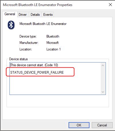 Driver Status_Device_Power_Failure