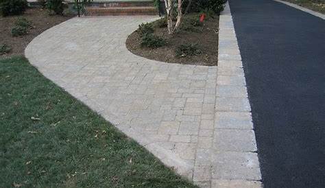 Driveway Asphalt Backyard Edging Ideas With Paver Border And Walkway Landscaping