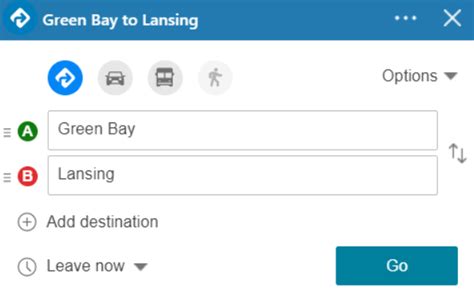 driving directions on bing