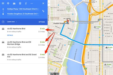 driving map from and to