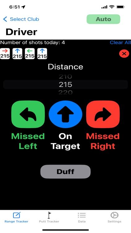 Driving Range Tracker App