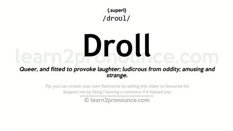 droll meaning in english