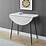 Angeli Modern Round Drop Leaf Faux White Marble Dining Table by Manor