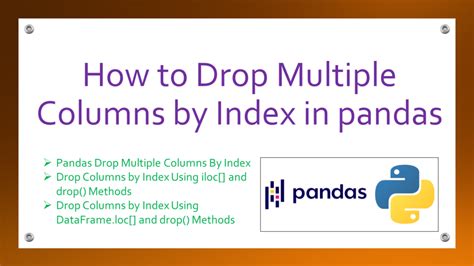 drop multiple columns pandas