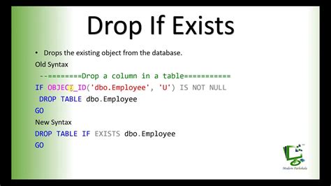 Drop Table If Exists