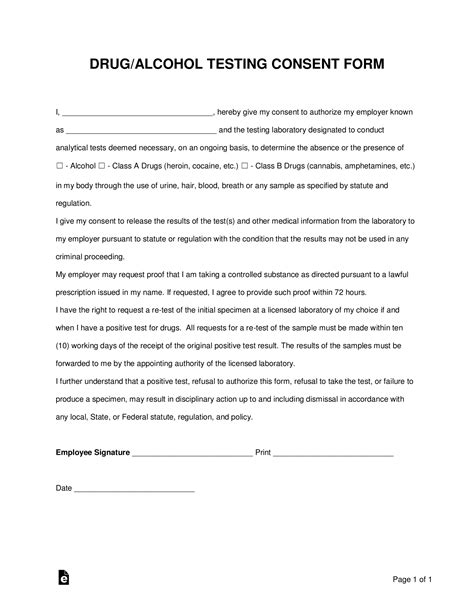 drug and alcohol testing concent form Fill out & sign online DocHub