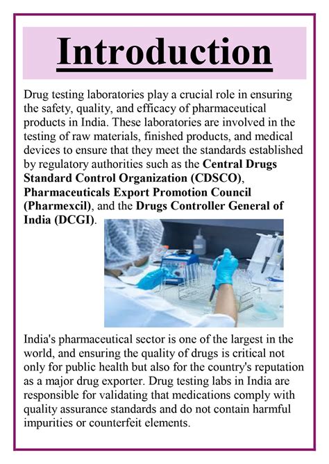 Drug Testing Laboratory In India Assignment