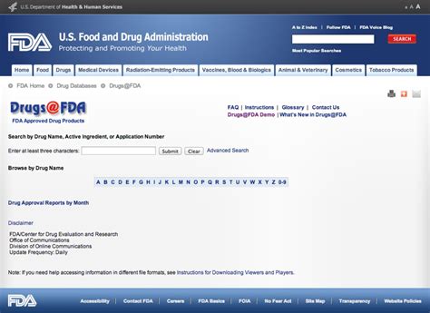 drugs fda database search