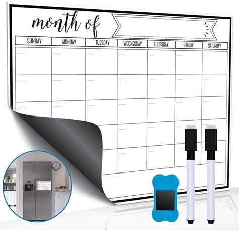 Dry Erase Magnetic Calendar Board