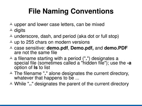 dsa file naming standards