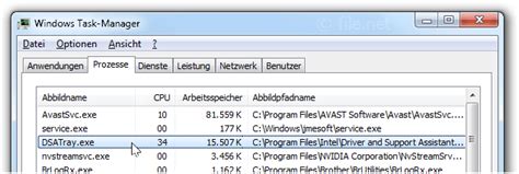 dsatray.exe intel driver start up