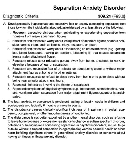 dsm 5 separation anxiety disorder code