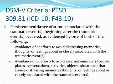 dsm code for ptsd