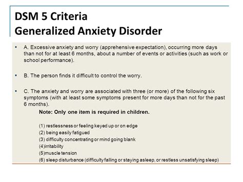 dsm v generalized anxiety code