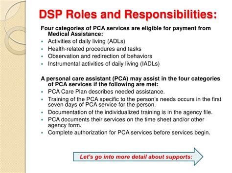 dsp roles and responsibilities
