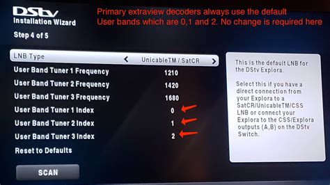 Most DStv Decoders XtraView Configuration with SLNB or a Diplexer
