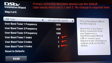 Most DStv Decoders XtraView Configuration with SLNB or a Diplexer