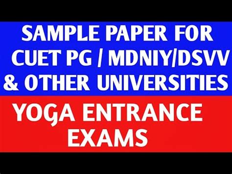 dsvv entrance exam sample paper for yoga