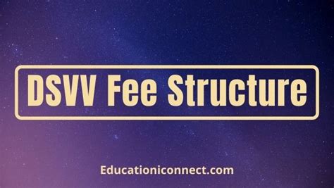 dsvv online fees details