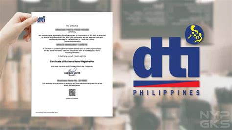 dti online registration certificate