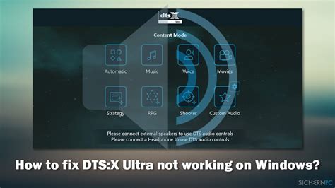 dts x ultra not working