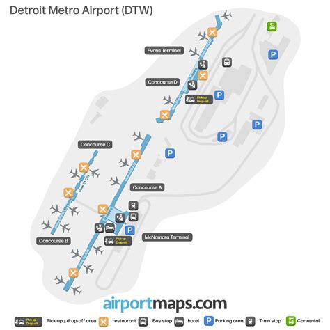 Dtw Terminal B Map