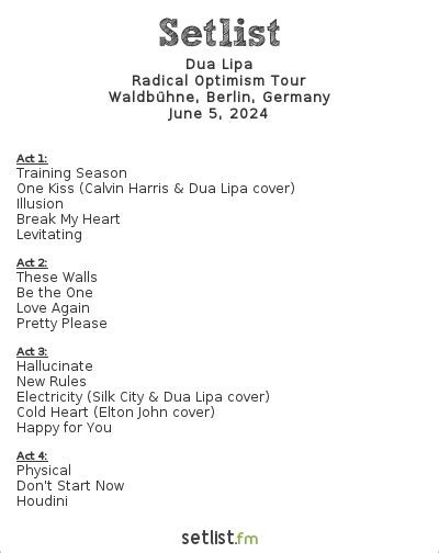 dua lipa setlist
