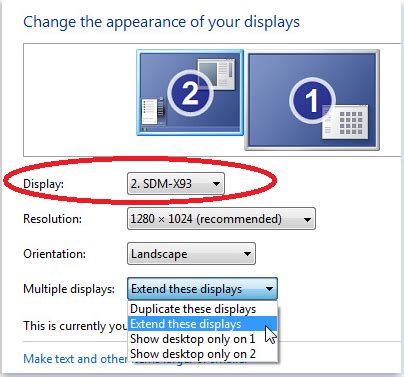 dual monitor display resolution change