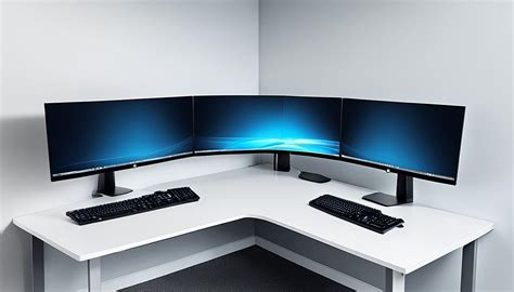 Dual Monitor Setup Corner Desk