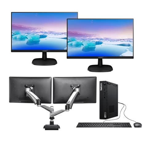 DUAL MONITOR BUNDLE 2 x 17″ WITH DUAL STAND PROPERMAC