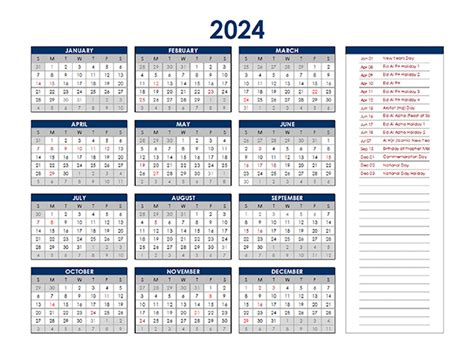 dubai holiday calendar 2024