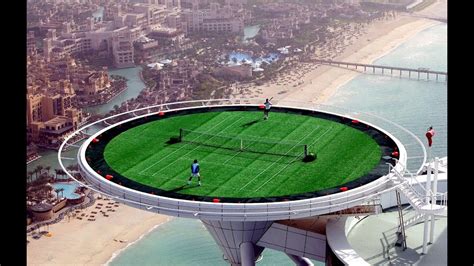 dubai hotel tennis court on roof