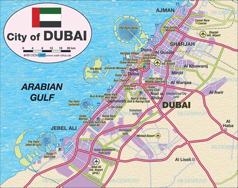 Detailed tourist map of Dubai. Dubai detailed tourist map