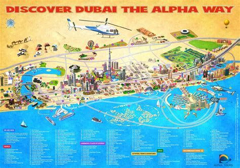 Stadtplan von Dubai Detaillierte gedruckte Karten von Dubai